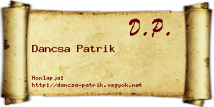 Dancsa Patrik névjegykártya