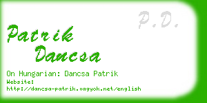 patrik dancsa business card